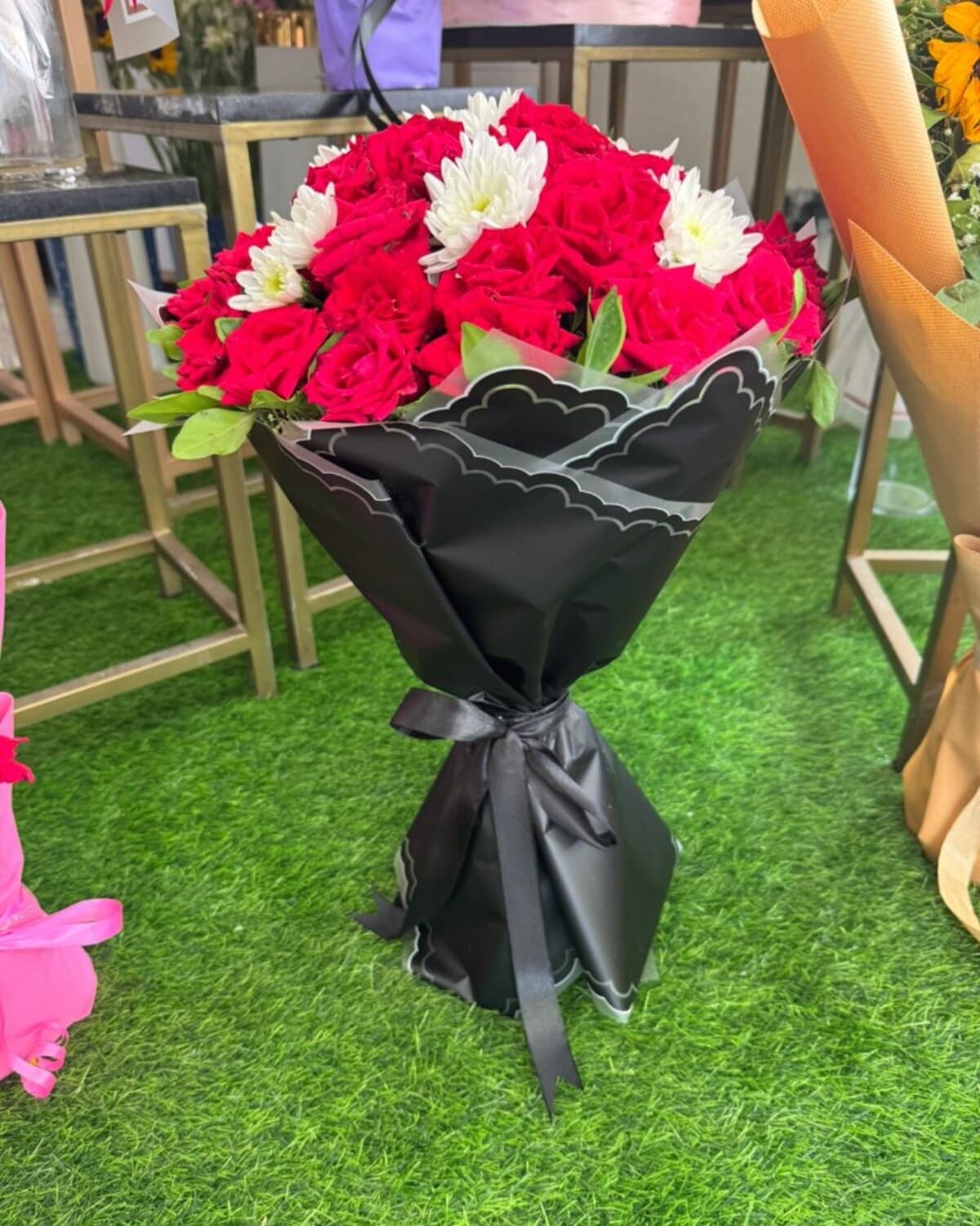Ebony Crimson Chrysanthemum Bouquet fresh flower bouquet by Phool Pattiyan Lahore