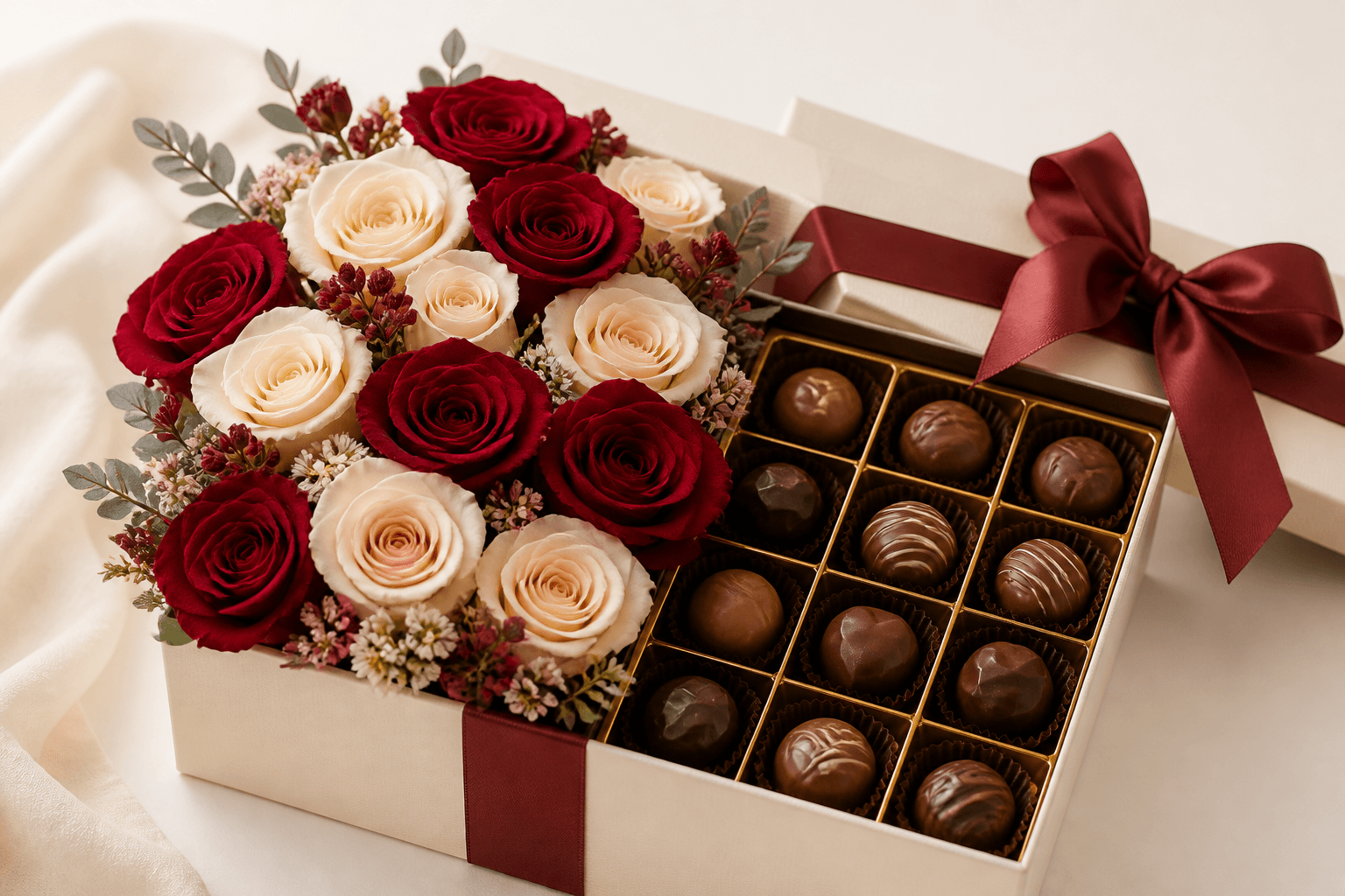 Floral and chocolate gift combination