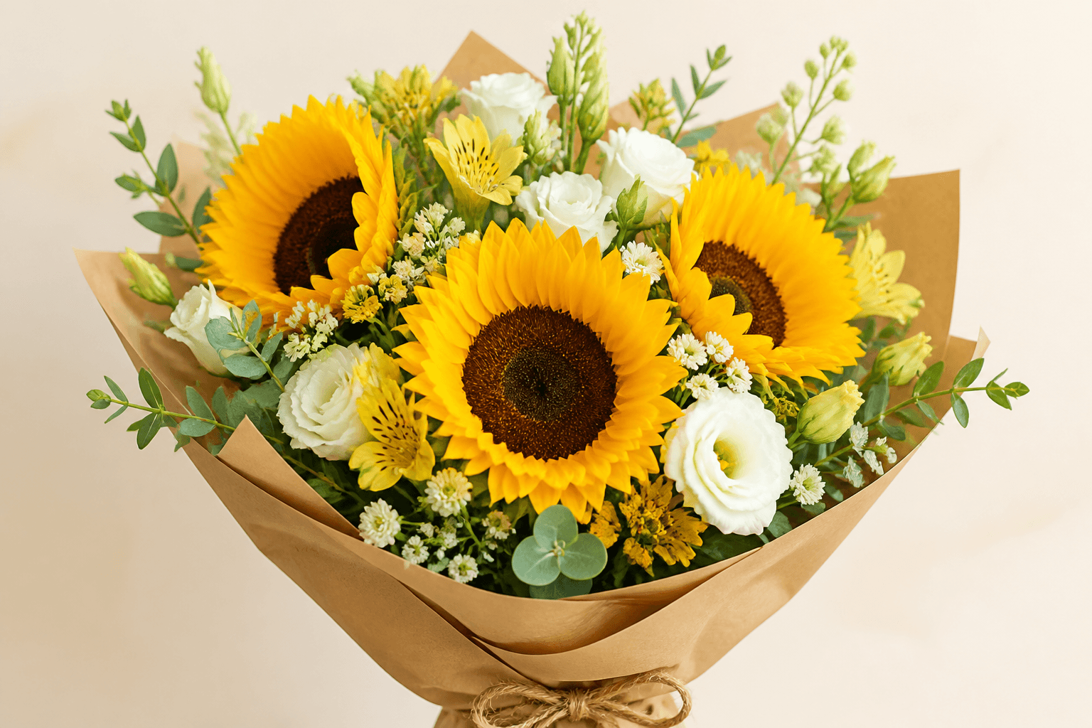 Cheerful sunflower bouquet arrangement